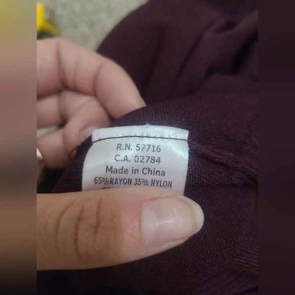 Papillon Plum Eggplant Boho Fringe Knit Tank Top - Picture 3 of 3